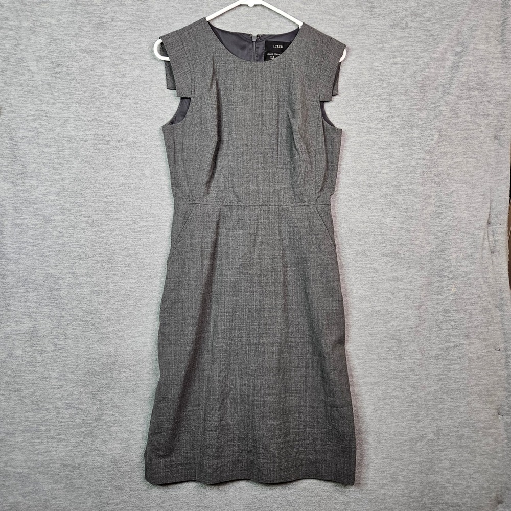 J.Crew Grey Italian Stretch Wool Tollegno1900 Sheath Dress Size 4